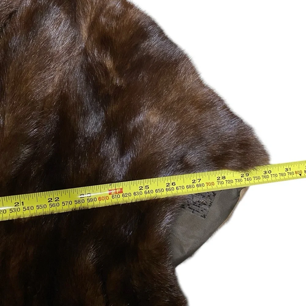 Vintage 50’s / 60’s N.L. Kaplan Brown Real Fur Shawl - Picture 10 of 13